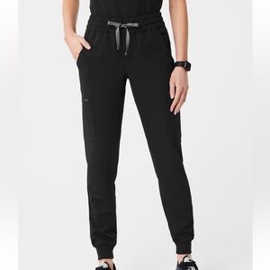 Figs Uman Relaxed Jogger Scrub Pants (Black) Medium Petite